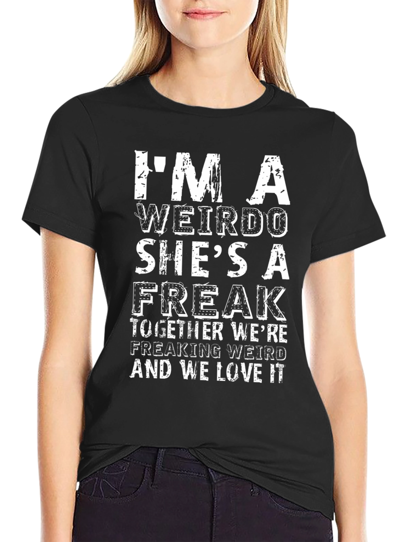 Funny Weirdo & Freak Matching Couple T-Shirt