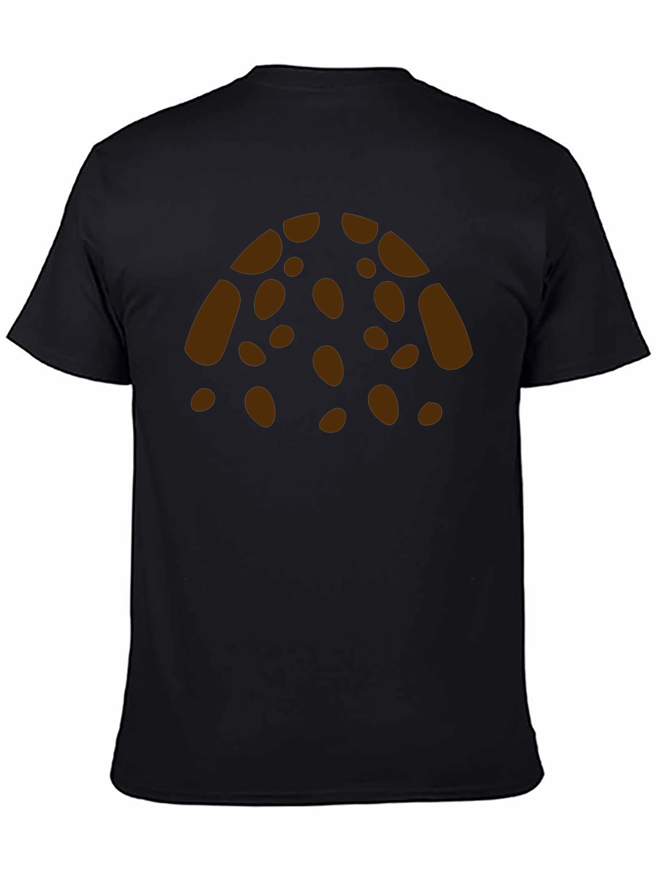 Graphic Print Crew Neck T-Shirt - Brown Spots Design