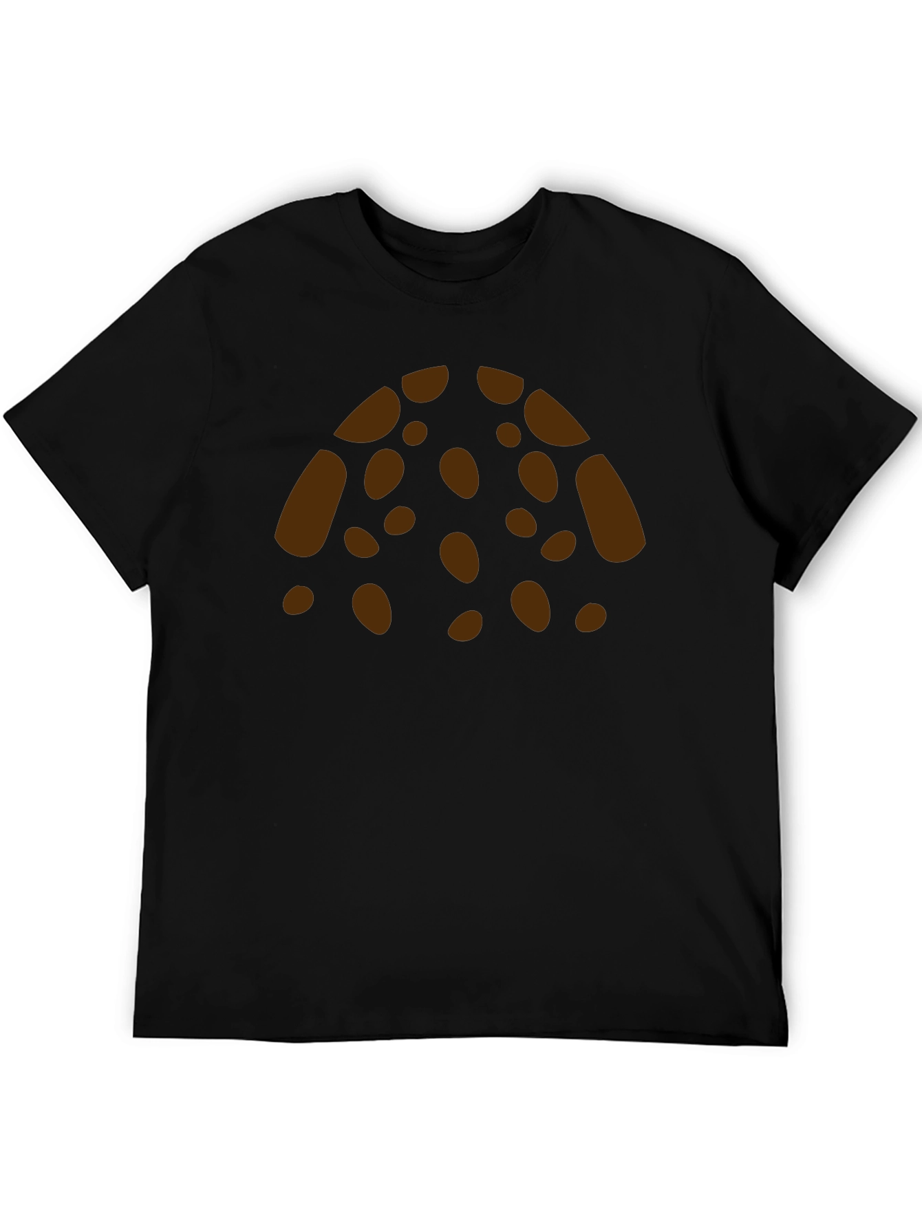 Graphic Print Crew Neck T-Shirt - Brown Spots Design