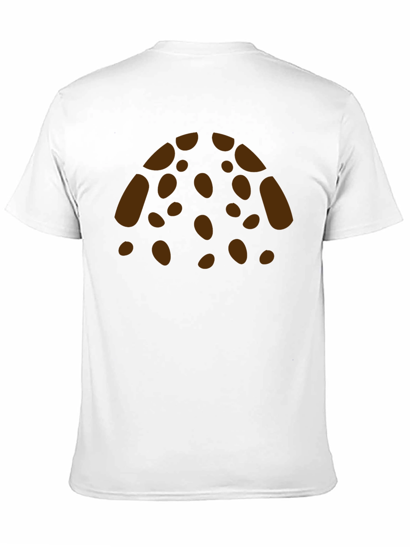 Graphic Print Crew Neck T-Shirt - Brown Spots Design