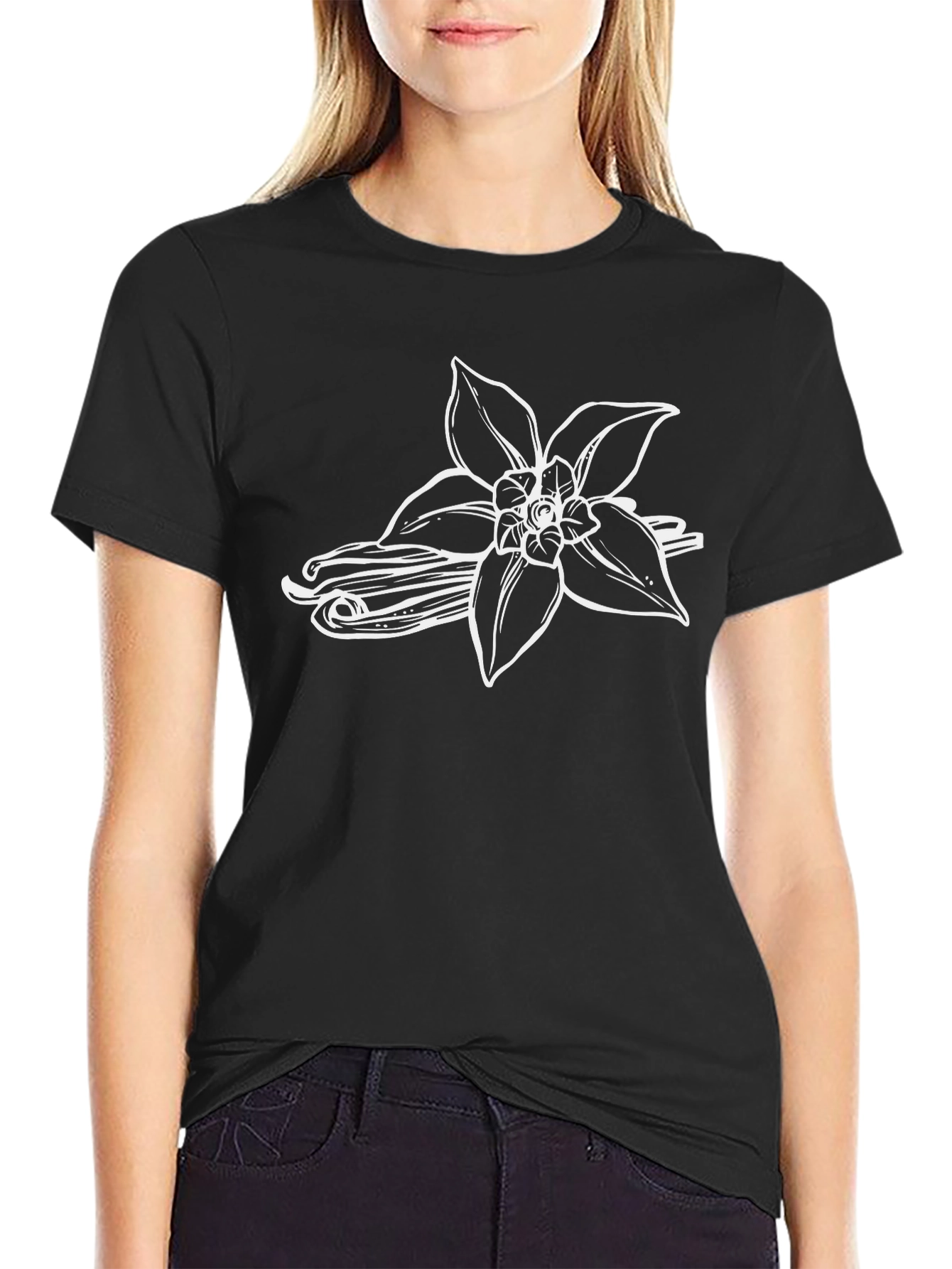 Vanilla Flower Graphic Tee - Stylish & Unique