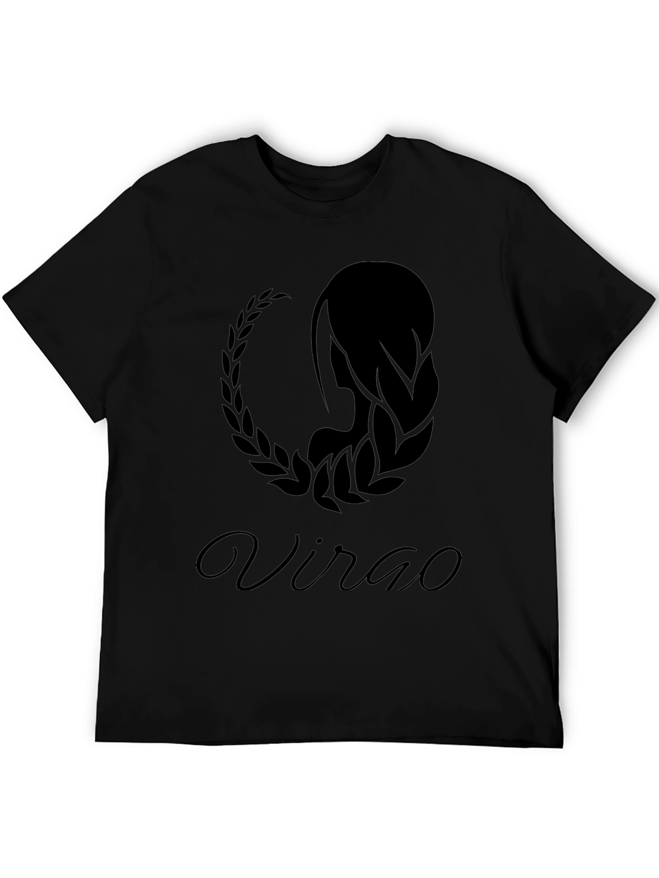 Virgo Zodiac Sign Black Graphic T-Shirt