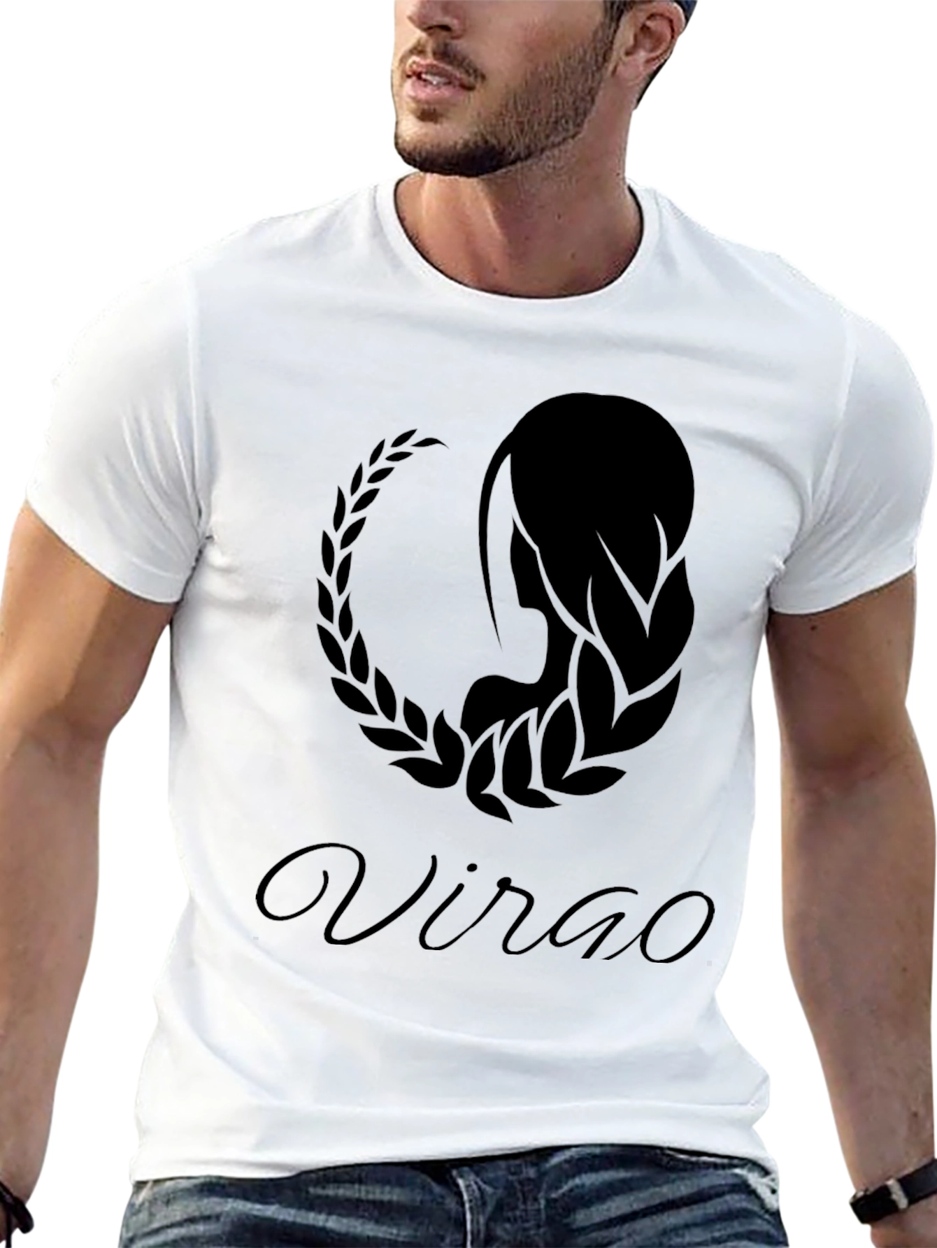 Virgo Zodiac Sign Black Graphic T-Shirt