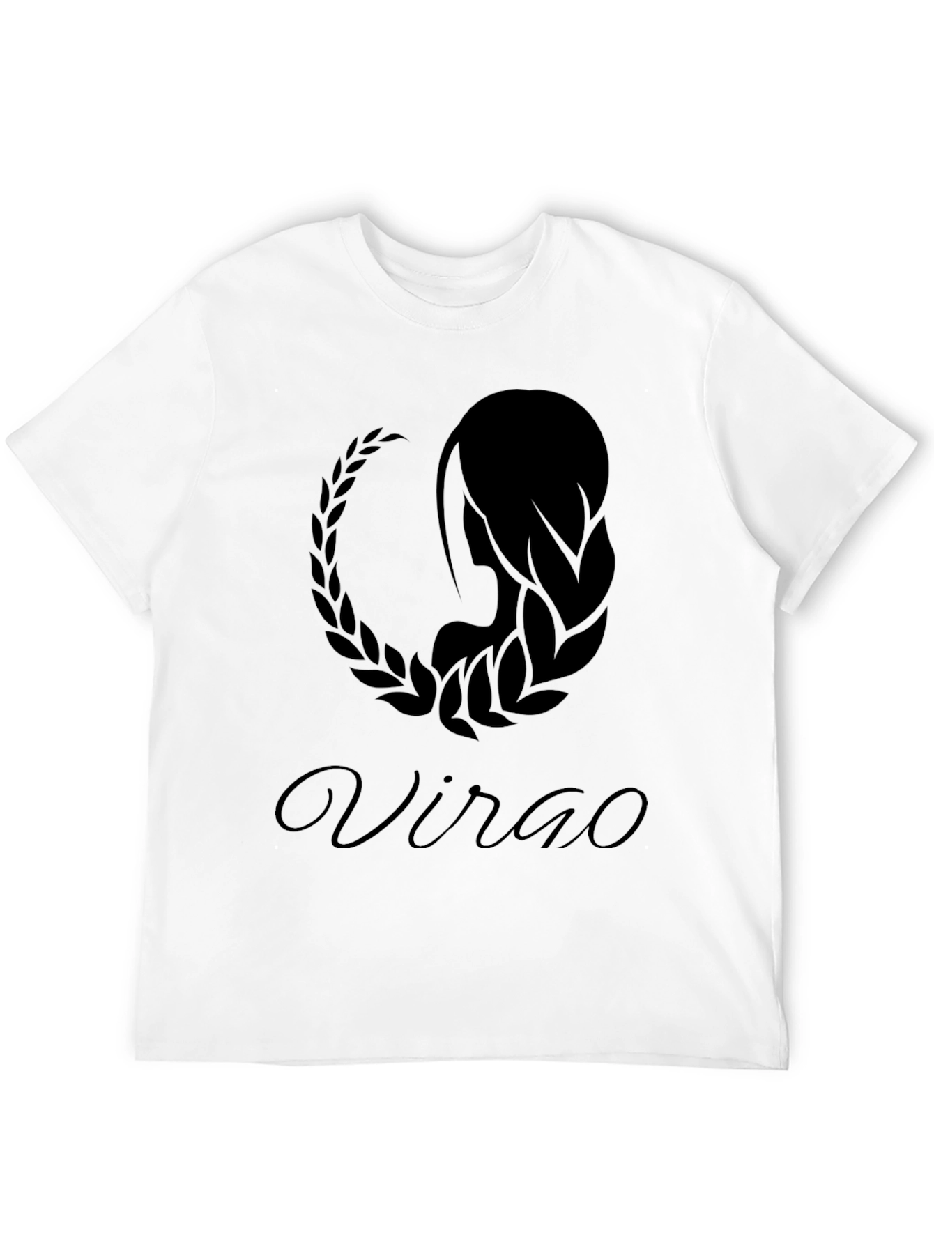 Virgo Zodiac Sign Black Graphic T-Shirt