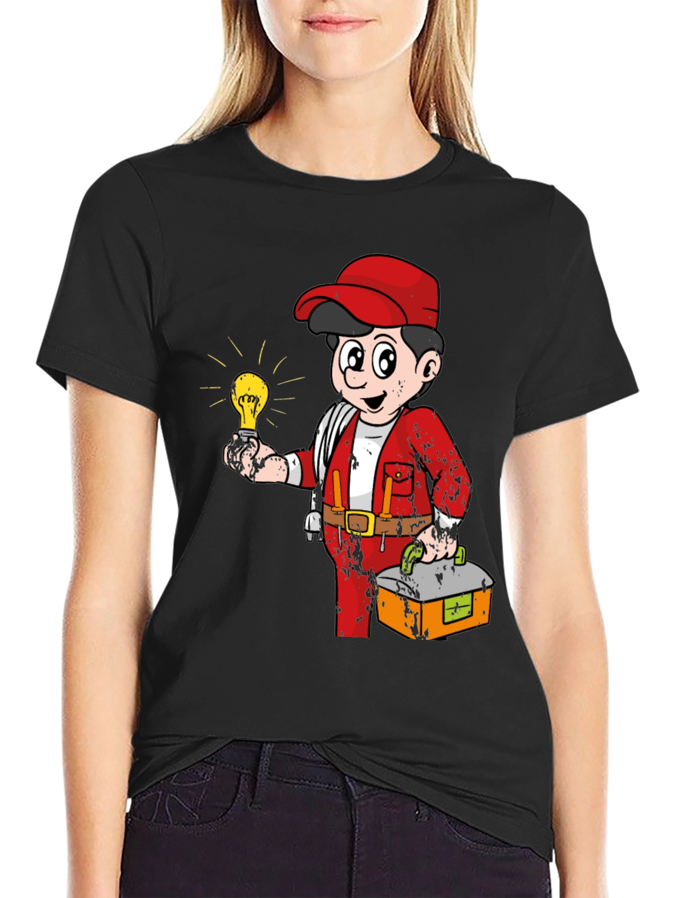 Electrician Cartoon Graphic Tee
