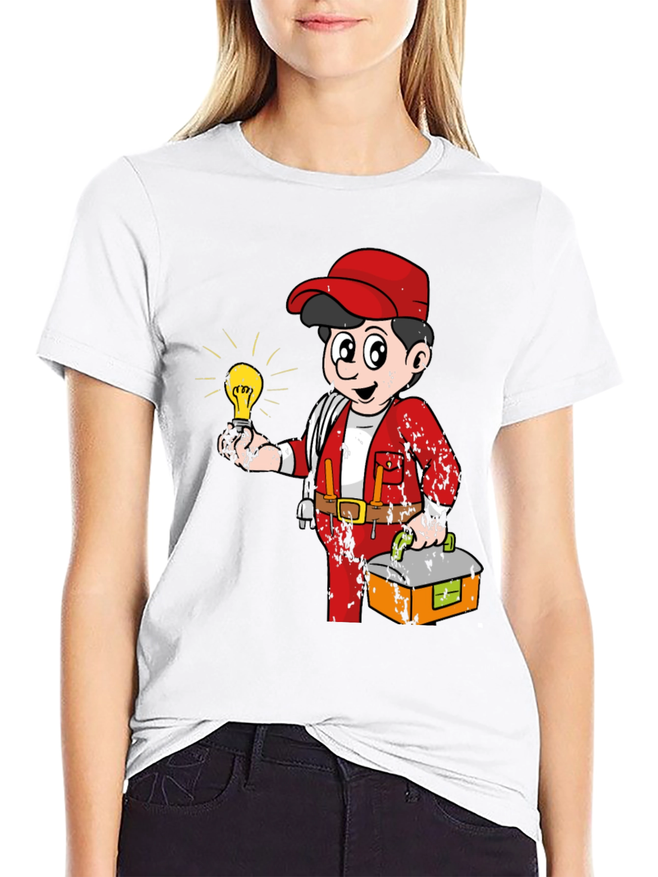 Electrician Cartoon Graphic Tee