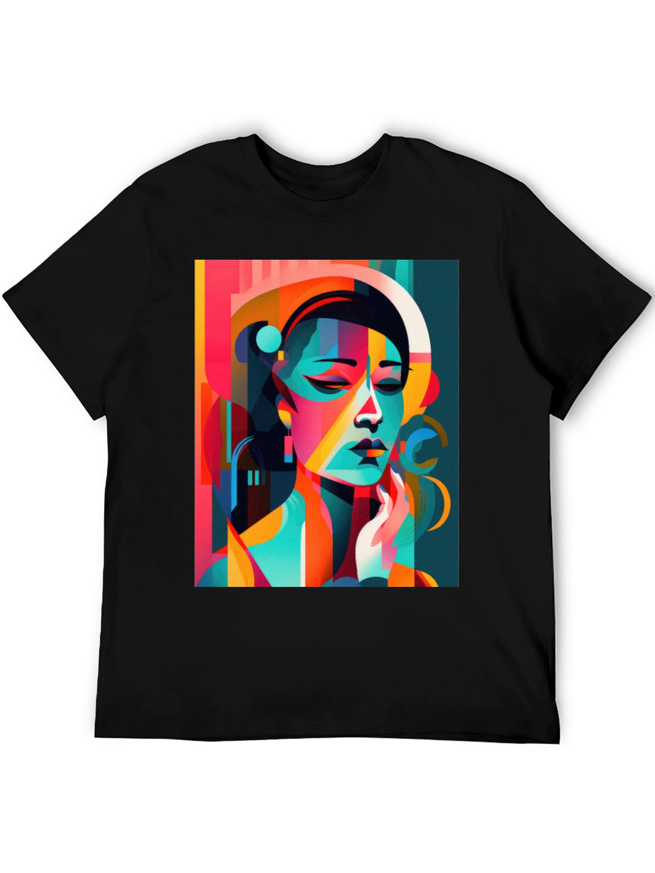 Abstract Geometric Woman Graphic Tee