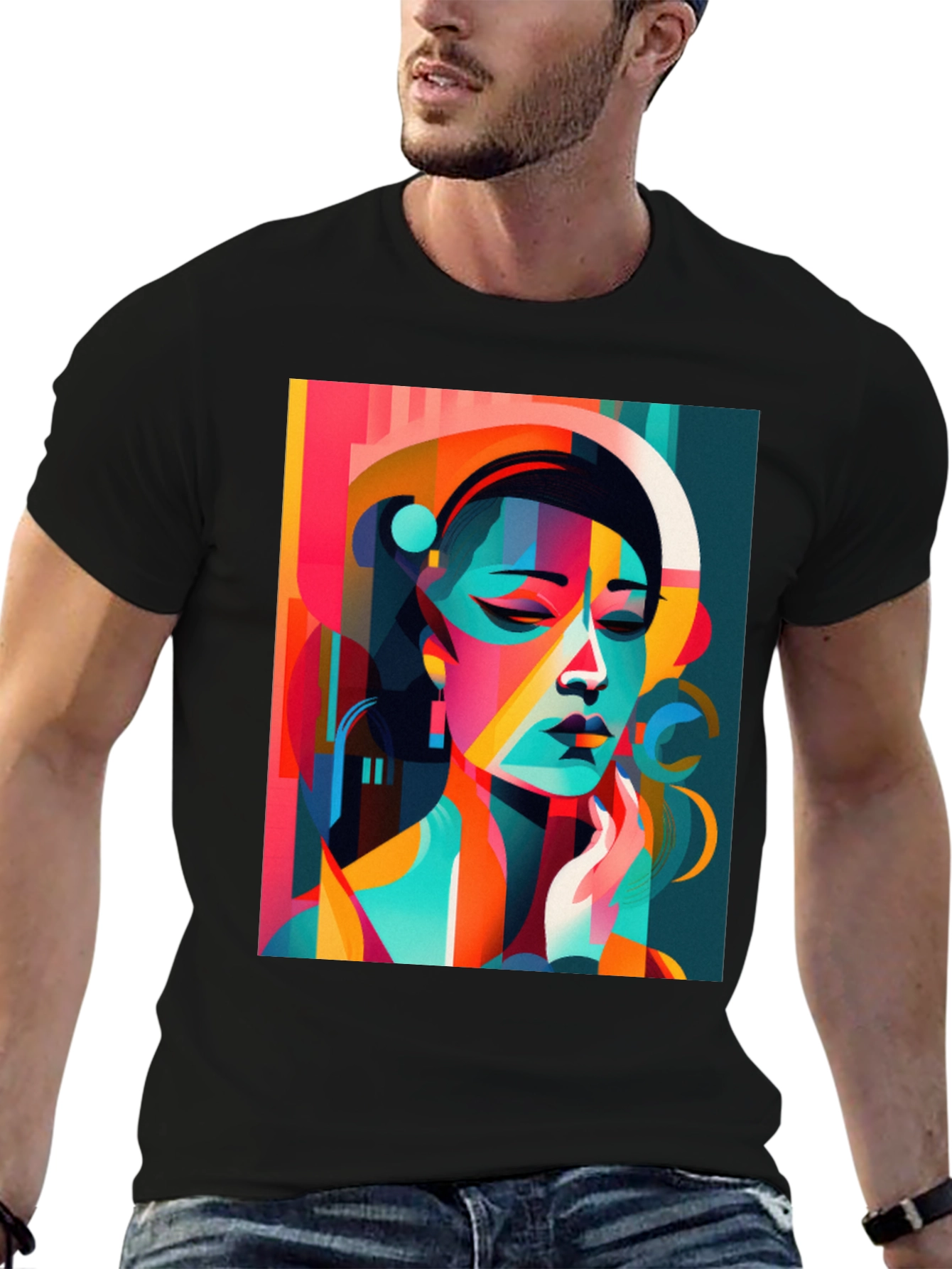 Abstract Geometric Woman Graphic Tee