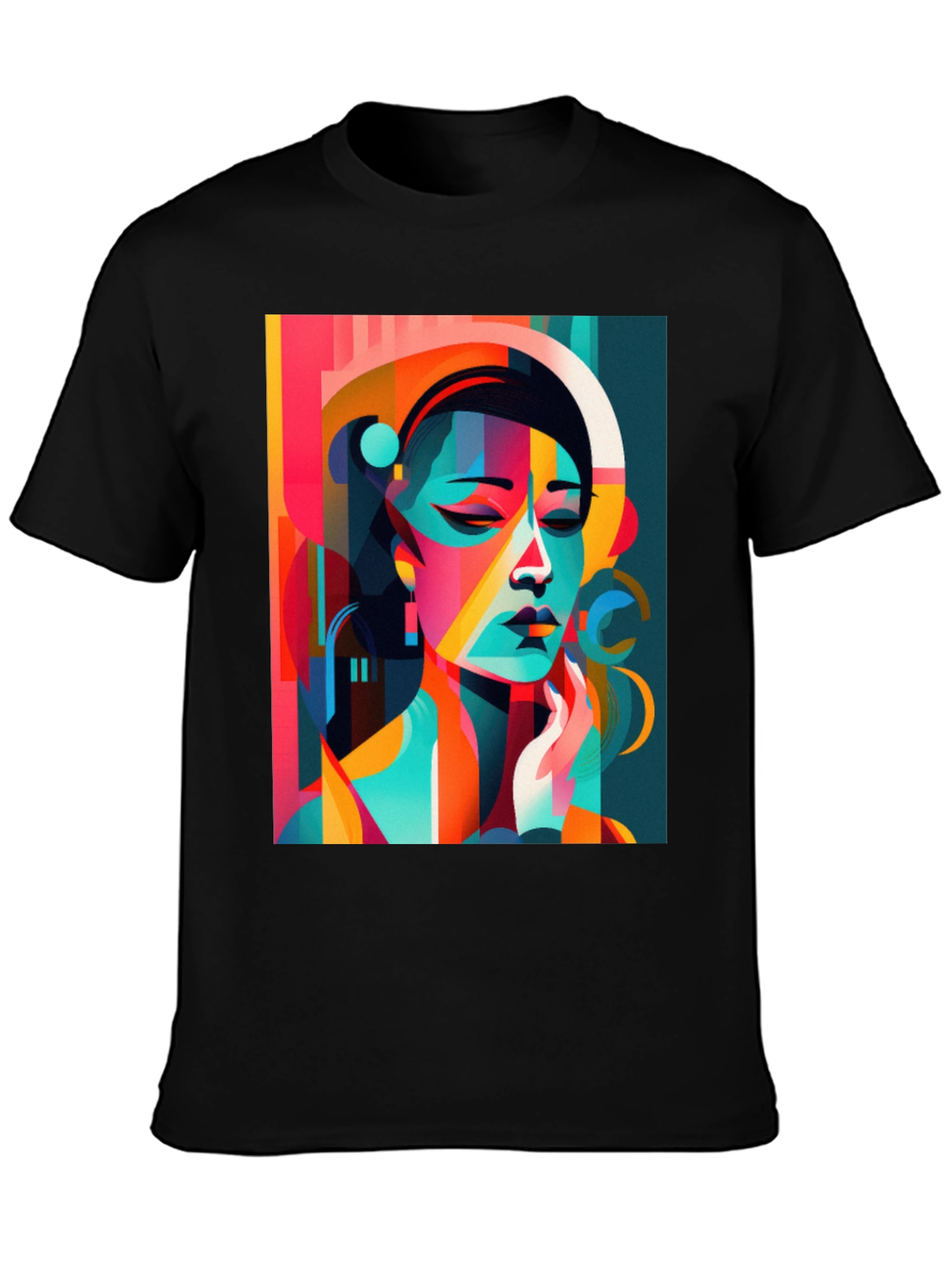 Abstract Geometric Woman Graphic Tee