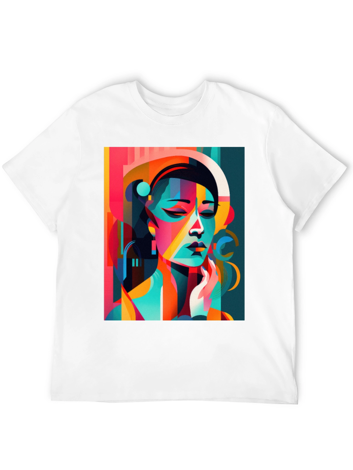 Abstract Geometric Woman Graphic Tee
