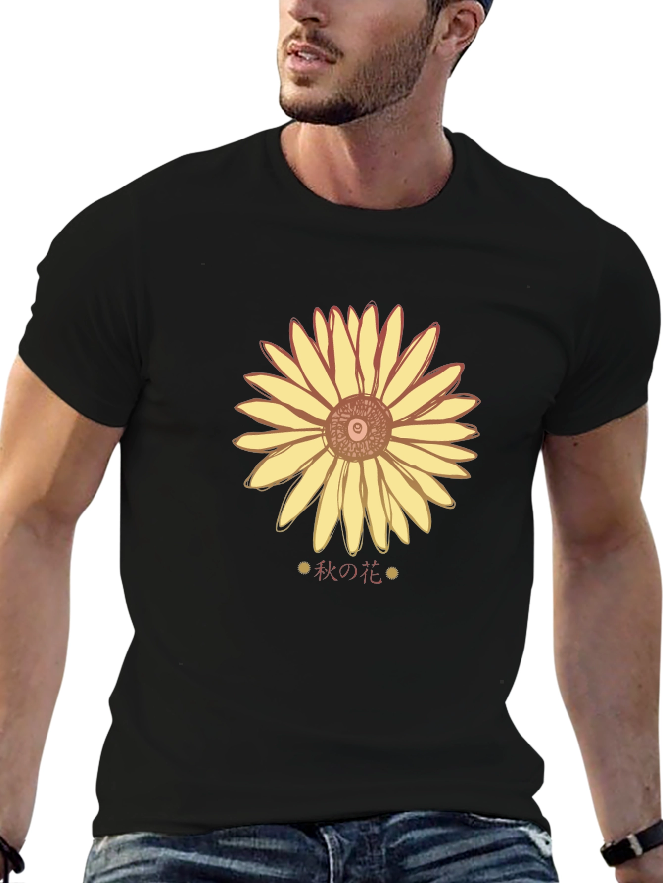 Autumn Floral T-Shirt - Black Graphic Tee