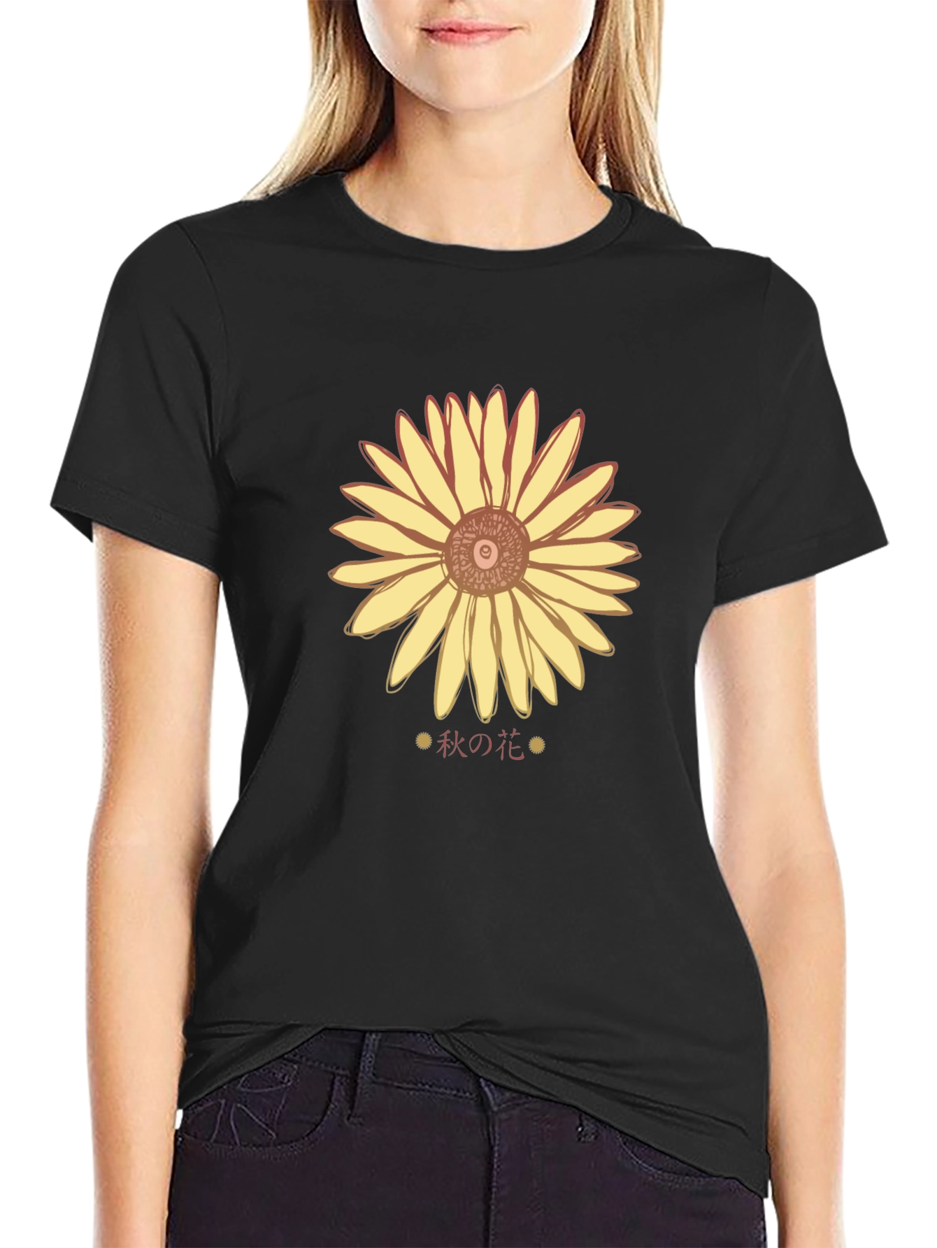 Autumn Floral T-Shirt - Black Graphic Tee