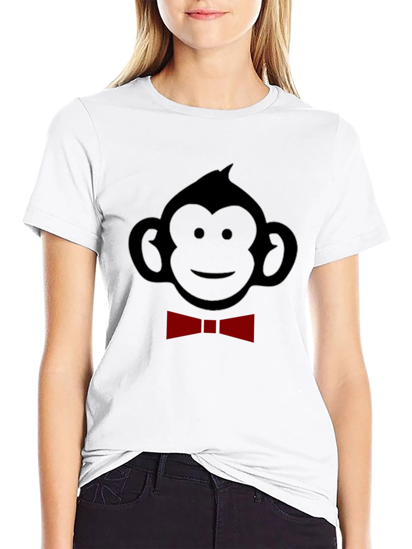 Monkey Bow Tie Graphic Tee - Black
