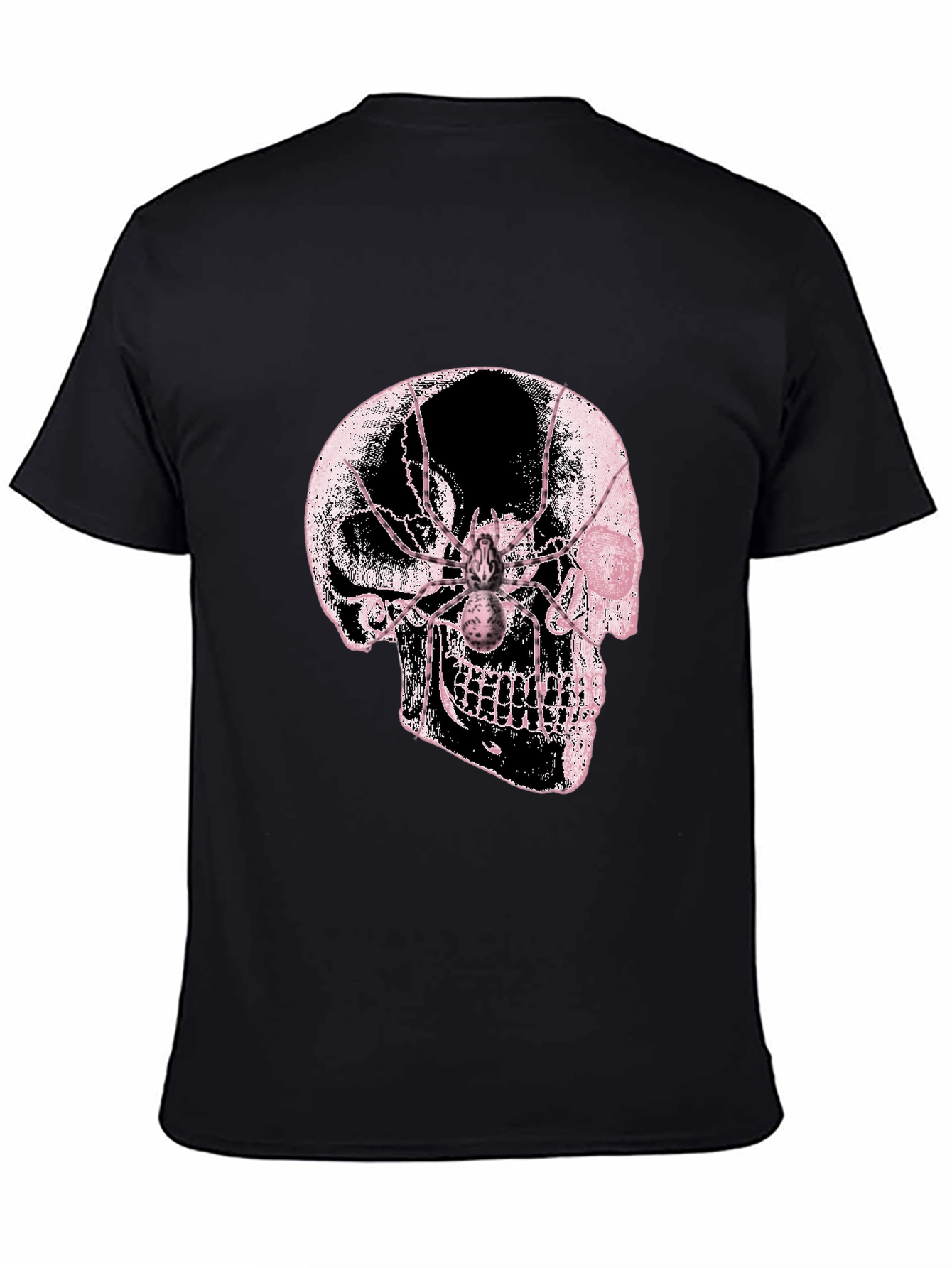 Skull & Spider Graphic Tee - Black Cotton Blend