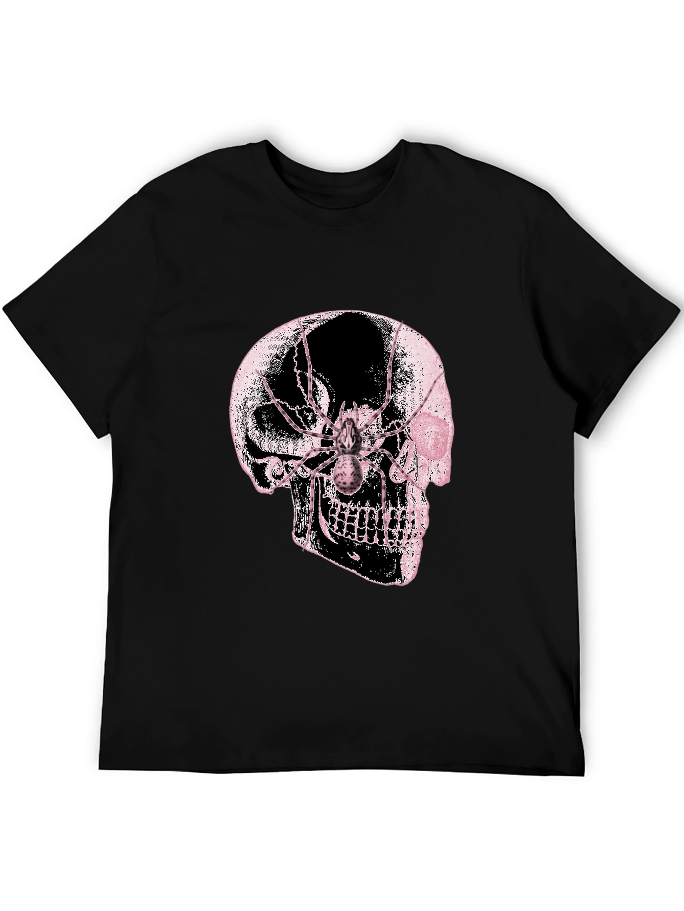 Skull & Spider Graphic Tee - Black Cotton Blend