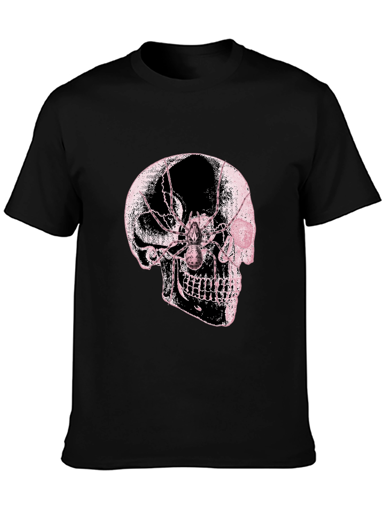 Skull & Spider Graphic Tee - Black Cotton Blend