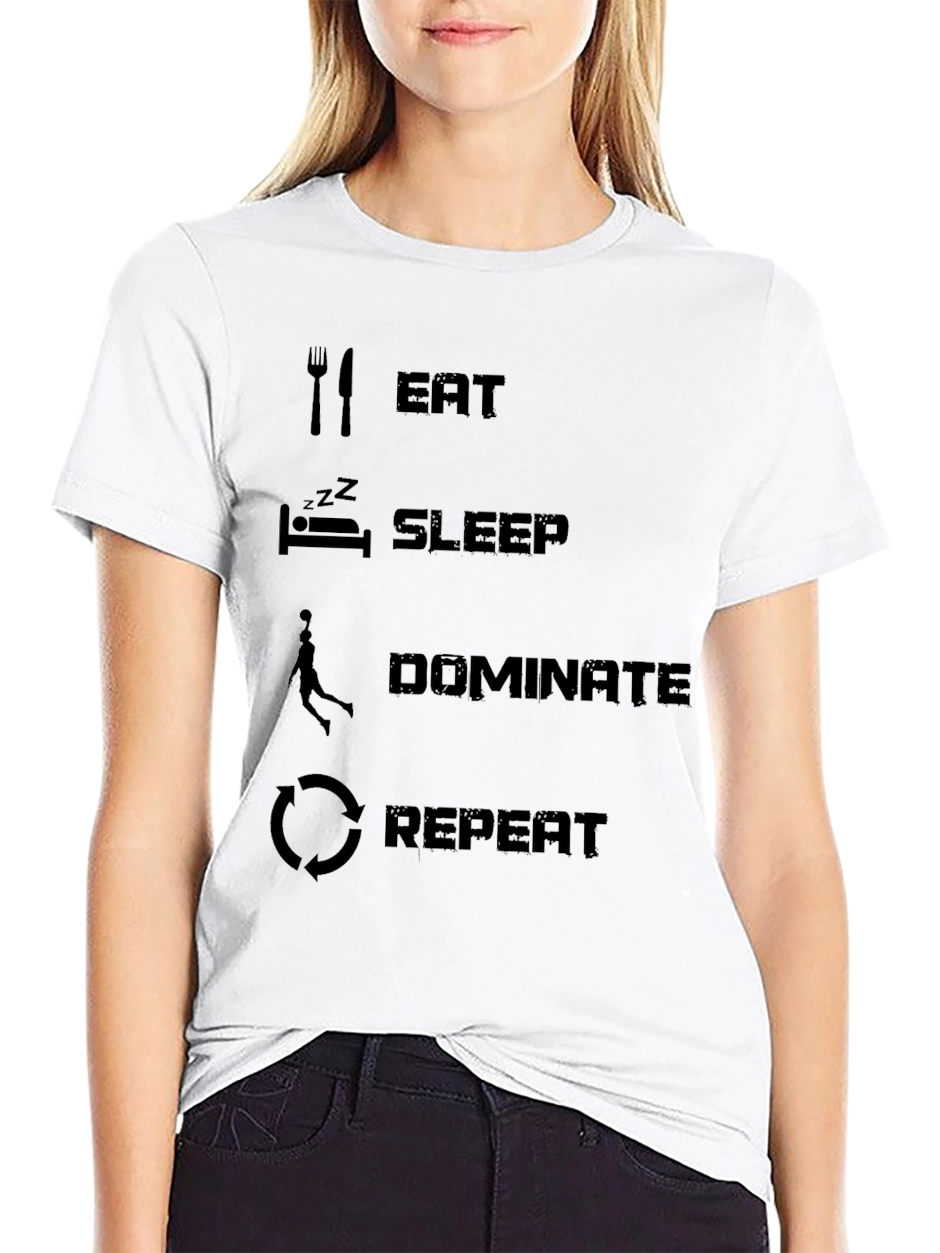 Eat Sleep Dominate Repeat Black T-Shirt