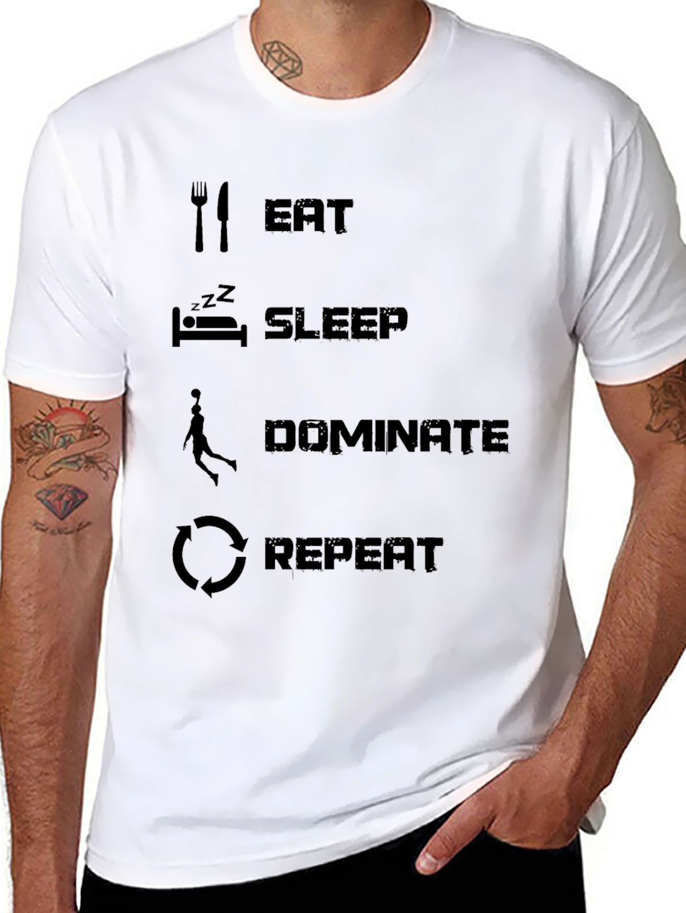 Eat Sleep Dominate Repeat Black T-Shirt