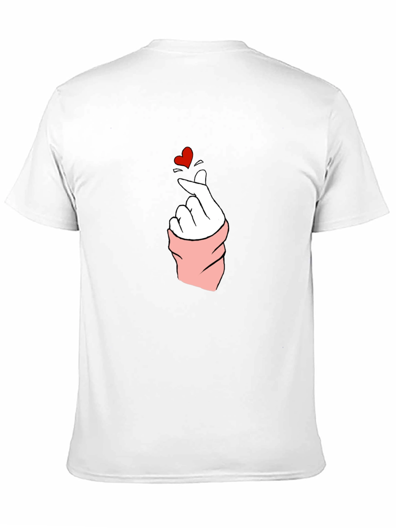 Heart Finger Gesture Black T-Shirt