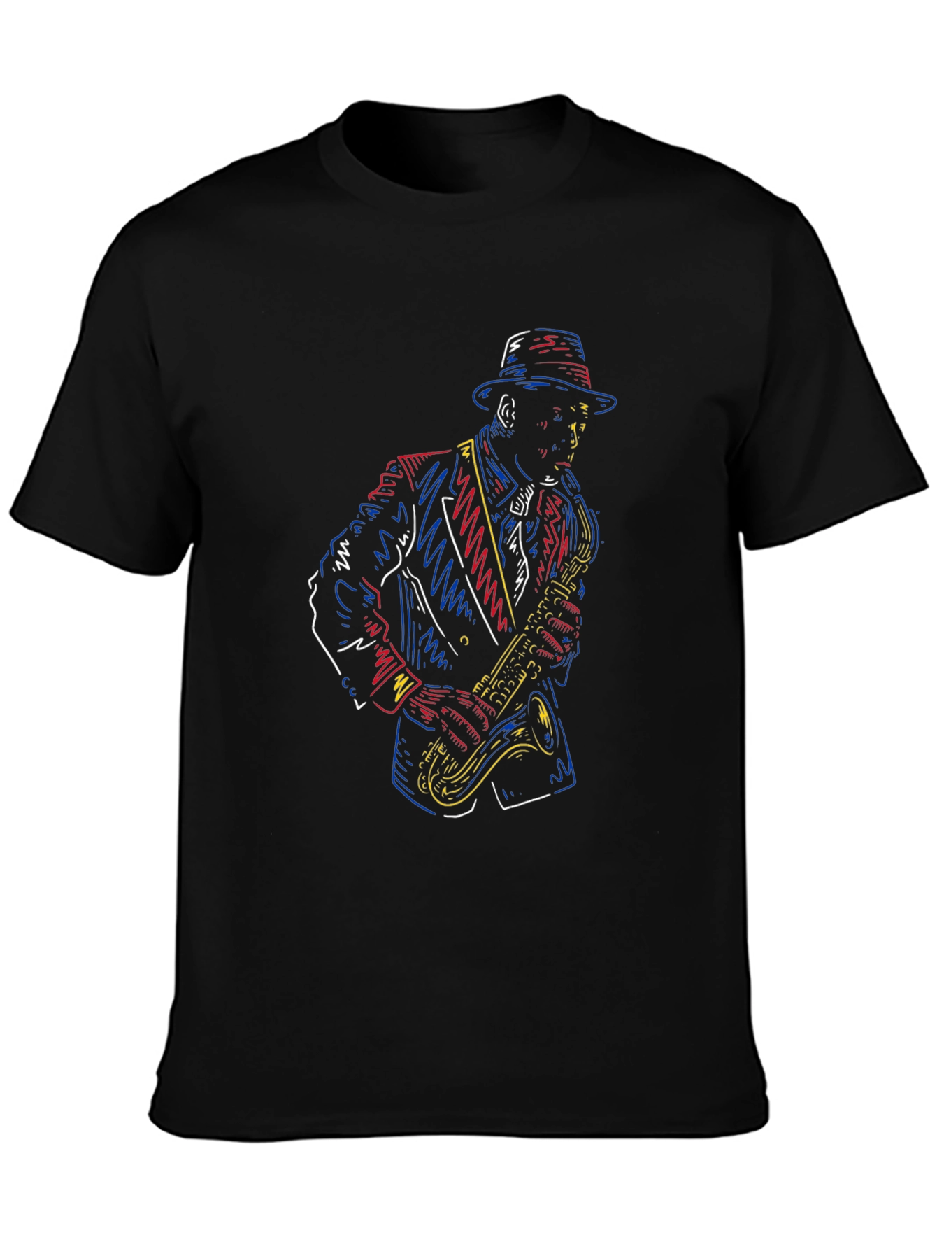 Jazz Saxophone Player Black T-Shirt