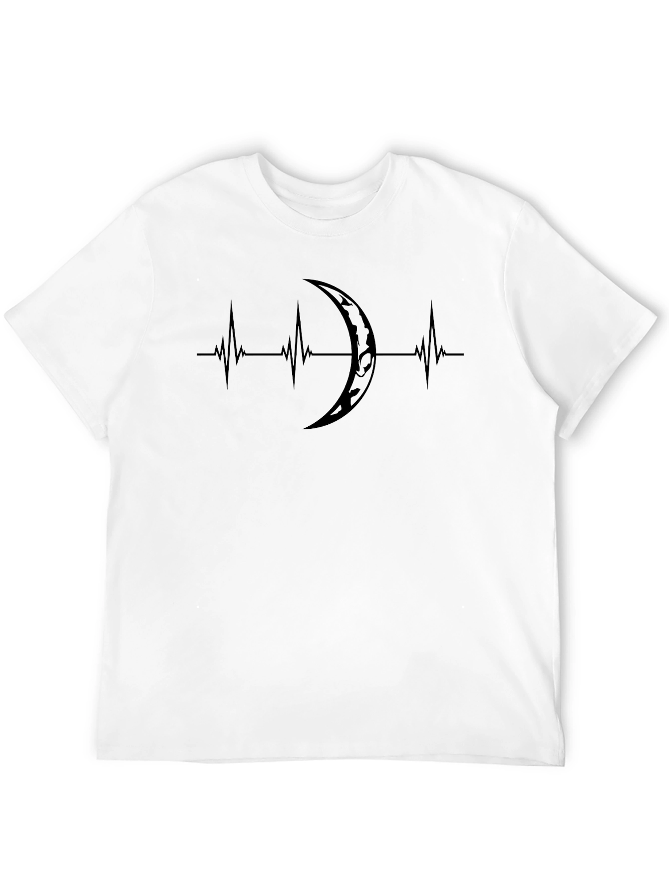 Moon Phase Heartbeat Graphic T-Shirt