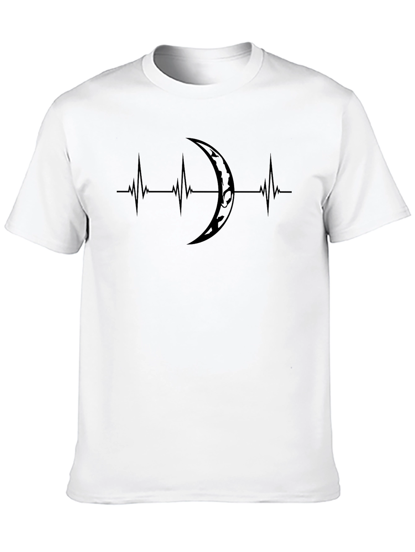Moon Phase Heartbeat Graphic T-Shirt