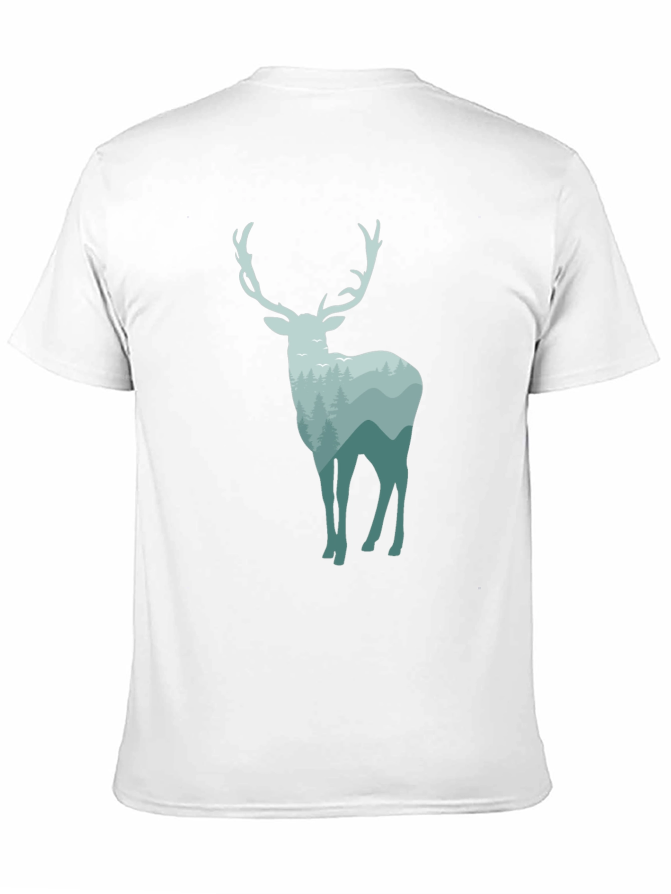 Nature Deer Graphic Tee - Black Cotton Blend
