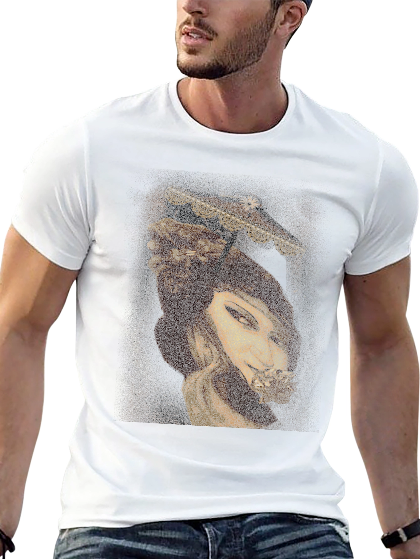 Golden Woman Graphic Tee - Unique Art Print