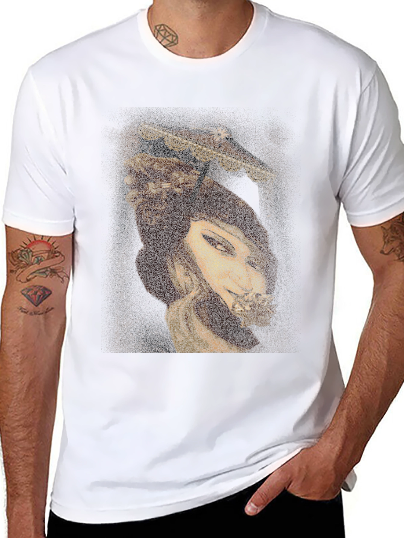 Golden Woman Graphic Tee - Unique Art Print