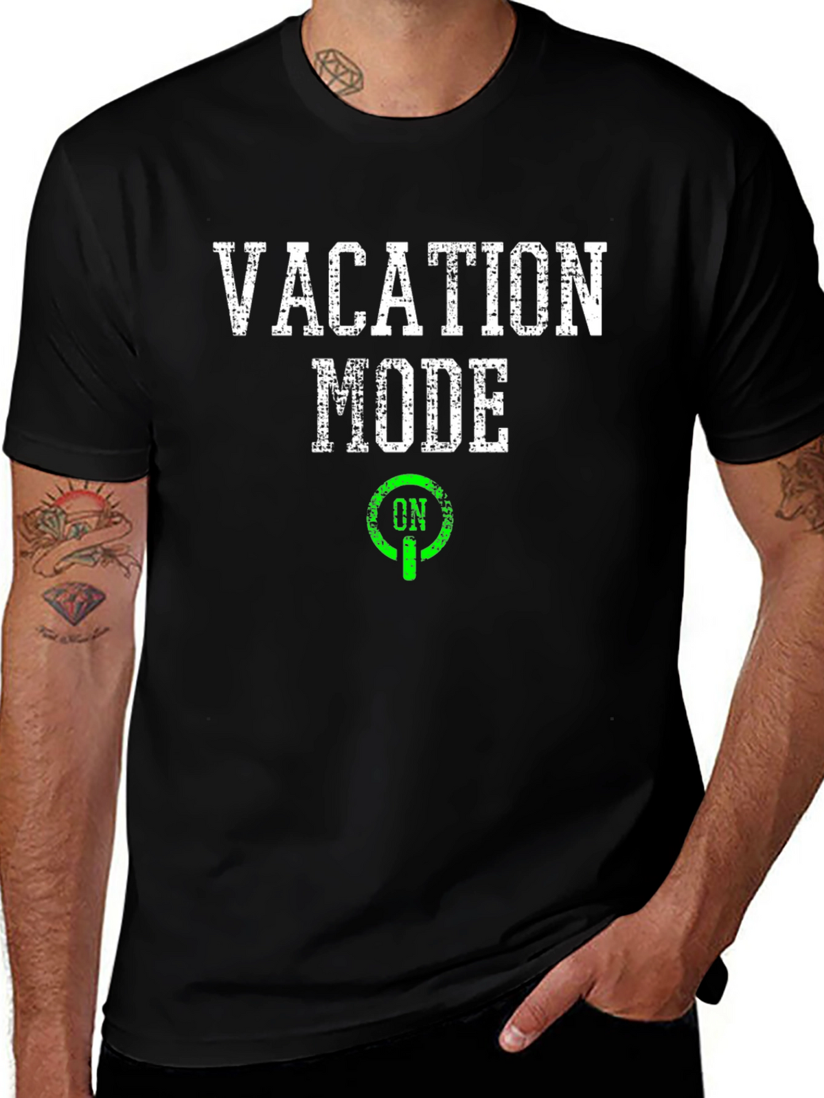 Vacation Mode On Black Graphic T-Shirt