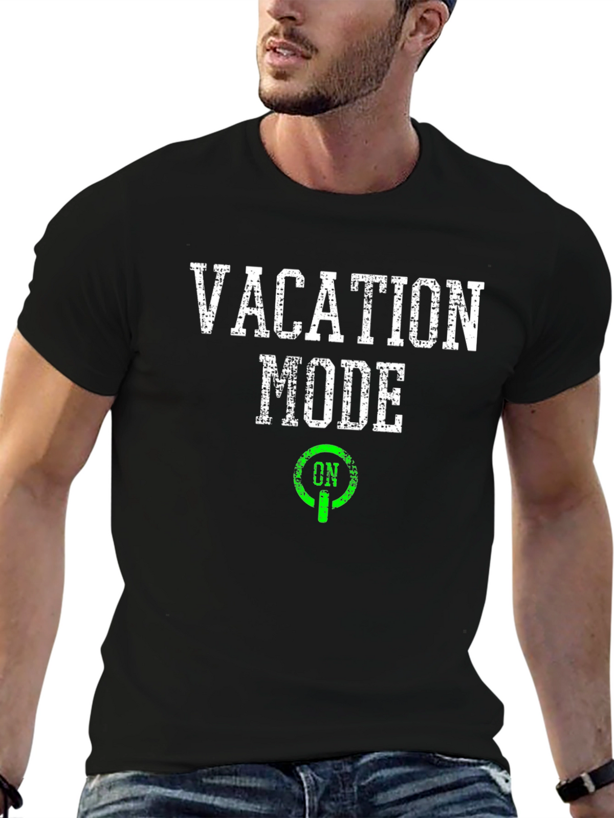 Vacation Mode On Black Graphic T-Shirt