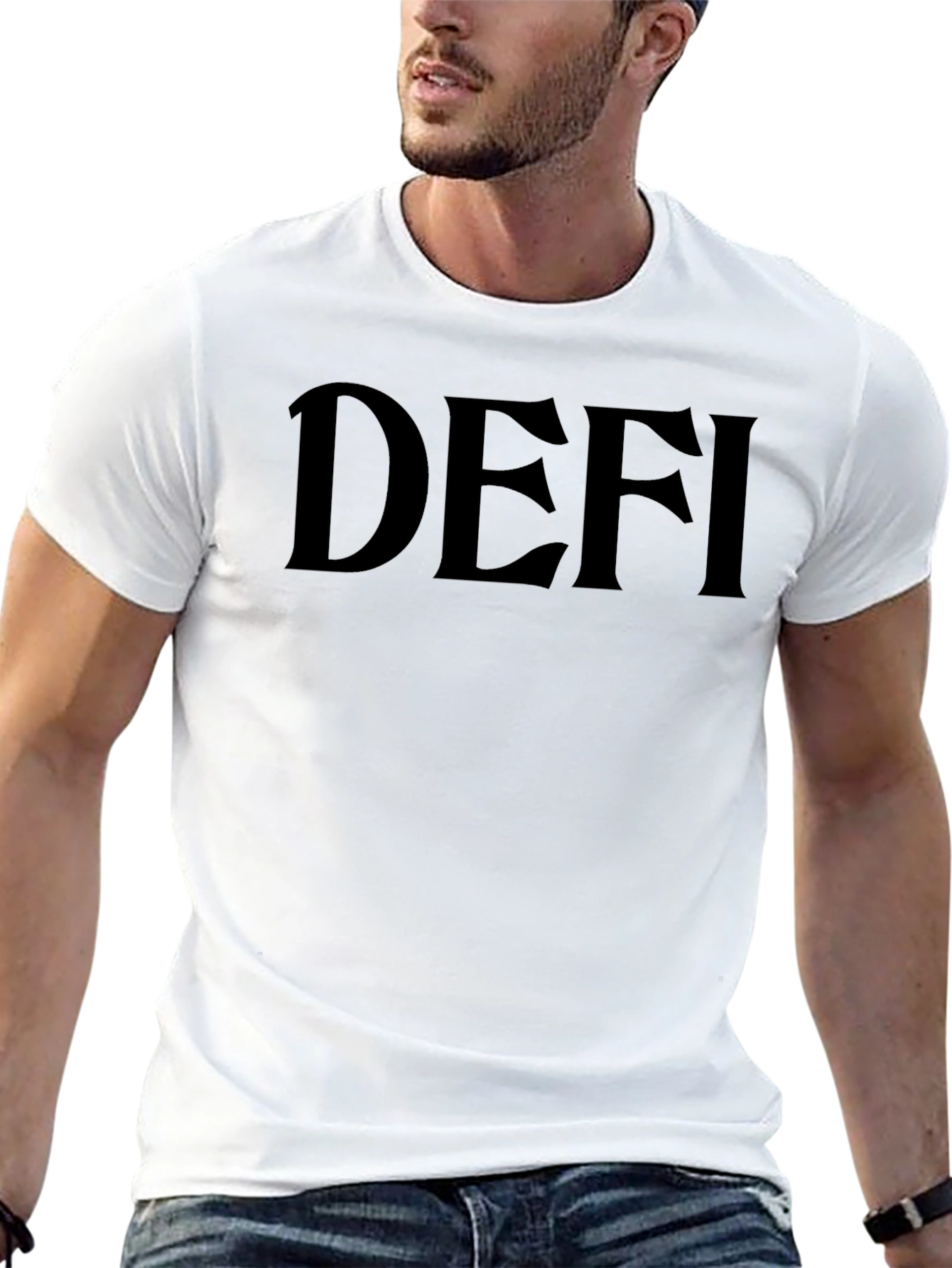 DEFI Graphic Tee - Black Casual T-Shirt