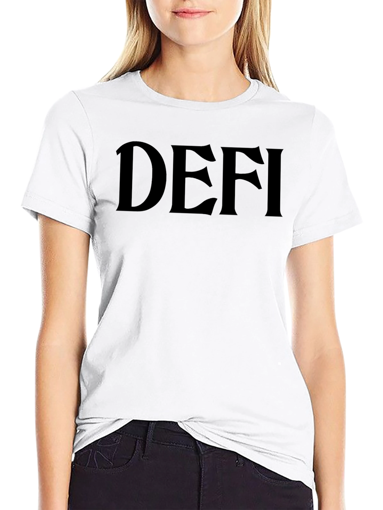 DEFI Graphic Tee - Black Casual T-Shirt