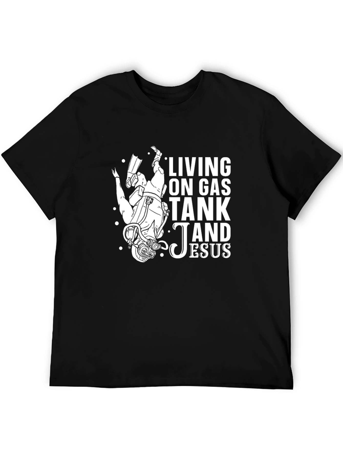 Diver Gas Tank and Jesus Graphic Tee