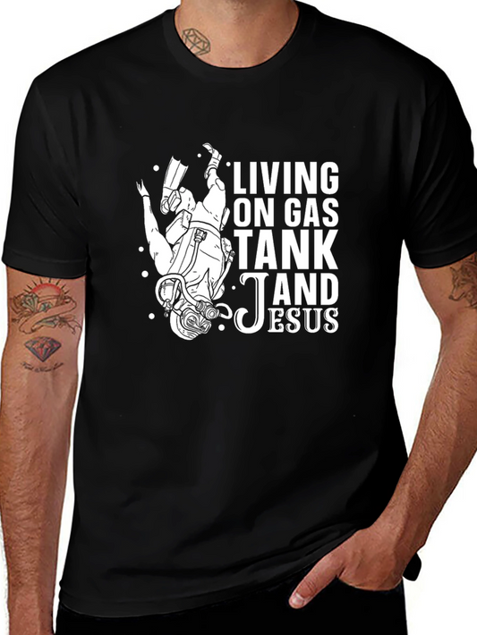 Diver Gas Tank and Jesus Graphic Tee