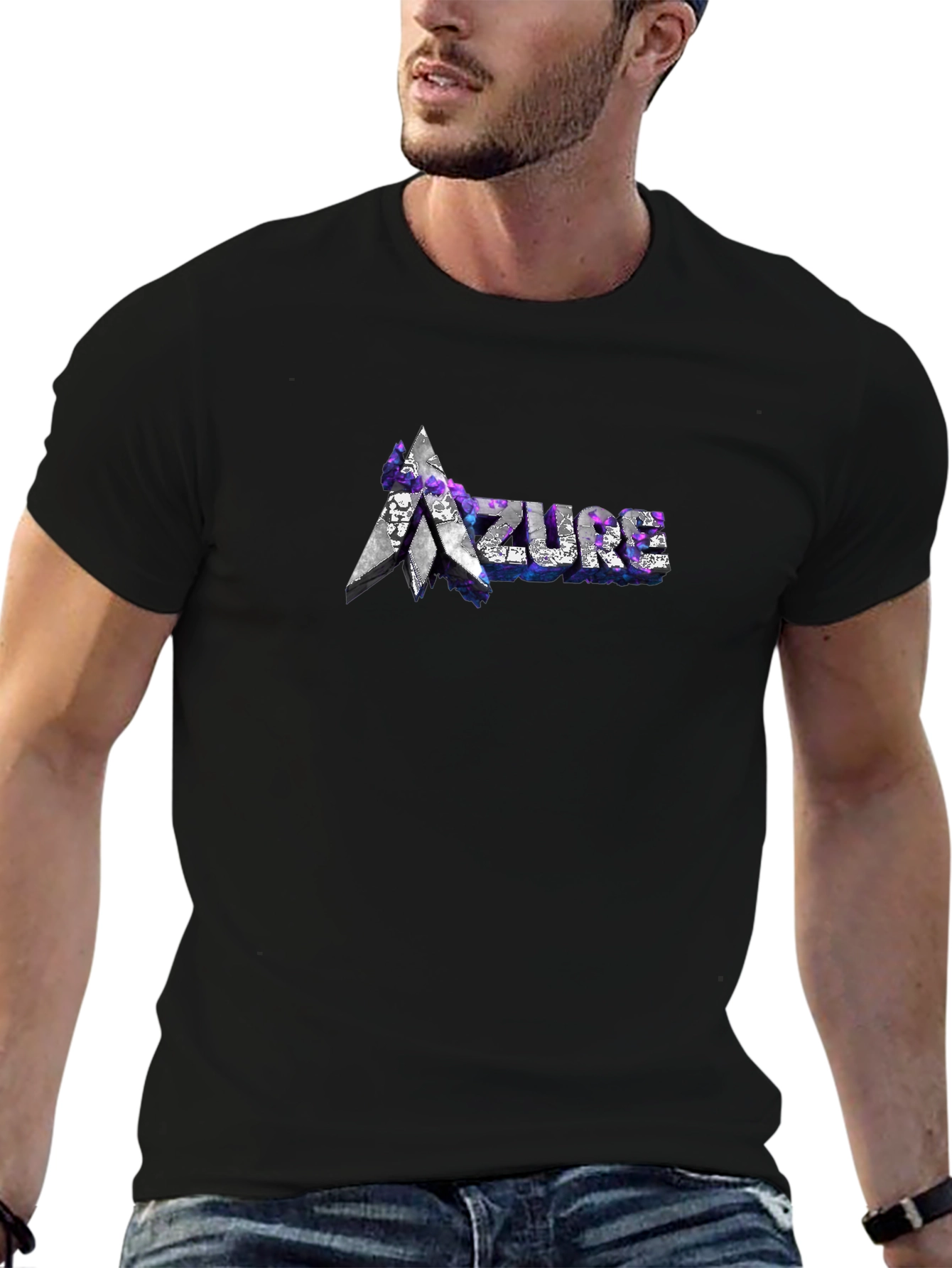 Azure Graphic Tee - Stylish Black T-Shirt