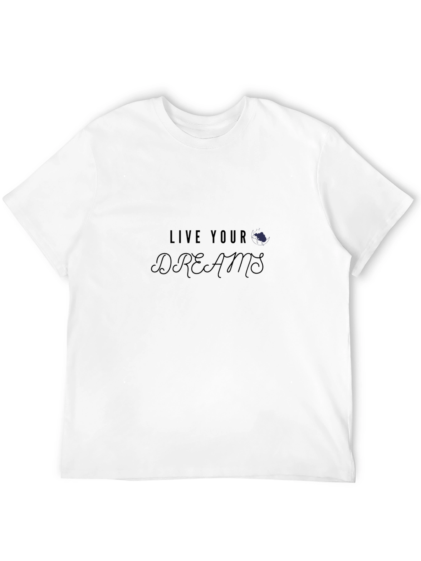 Live Your Dreams Graphic Tee - Black Casual T-Shirt