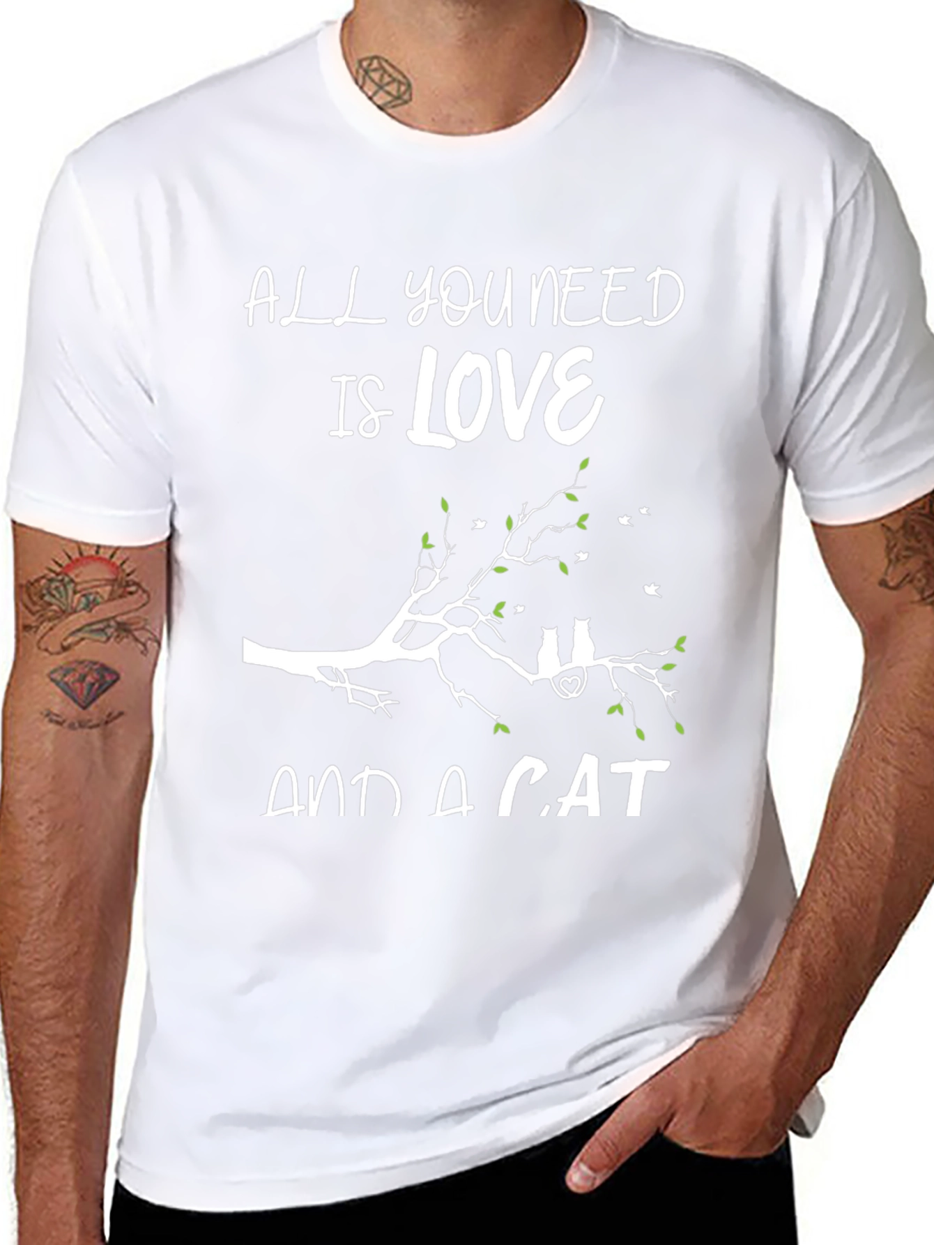 Love and a Cat T-Shirt Cute Cat Lover Tee