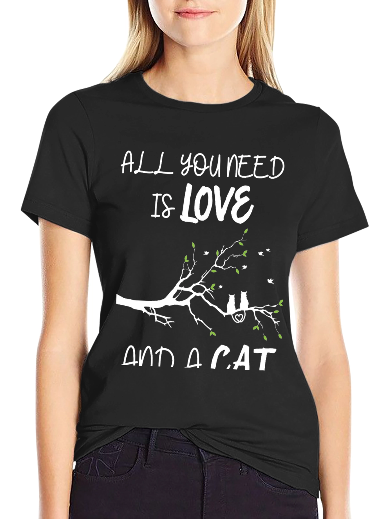 Love and a Cat T-Shirt Cute Cat Lover Tee