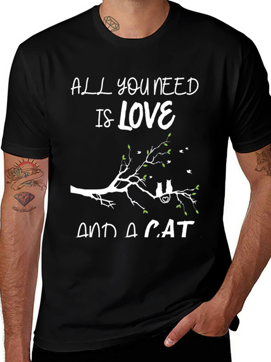 Love and a Cat T-Shirt Cute Cat Lover Tee