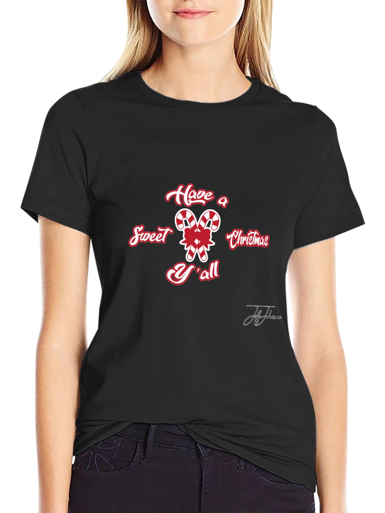 Sweet Christmas Yall Candy Cane T-Shirt