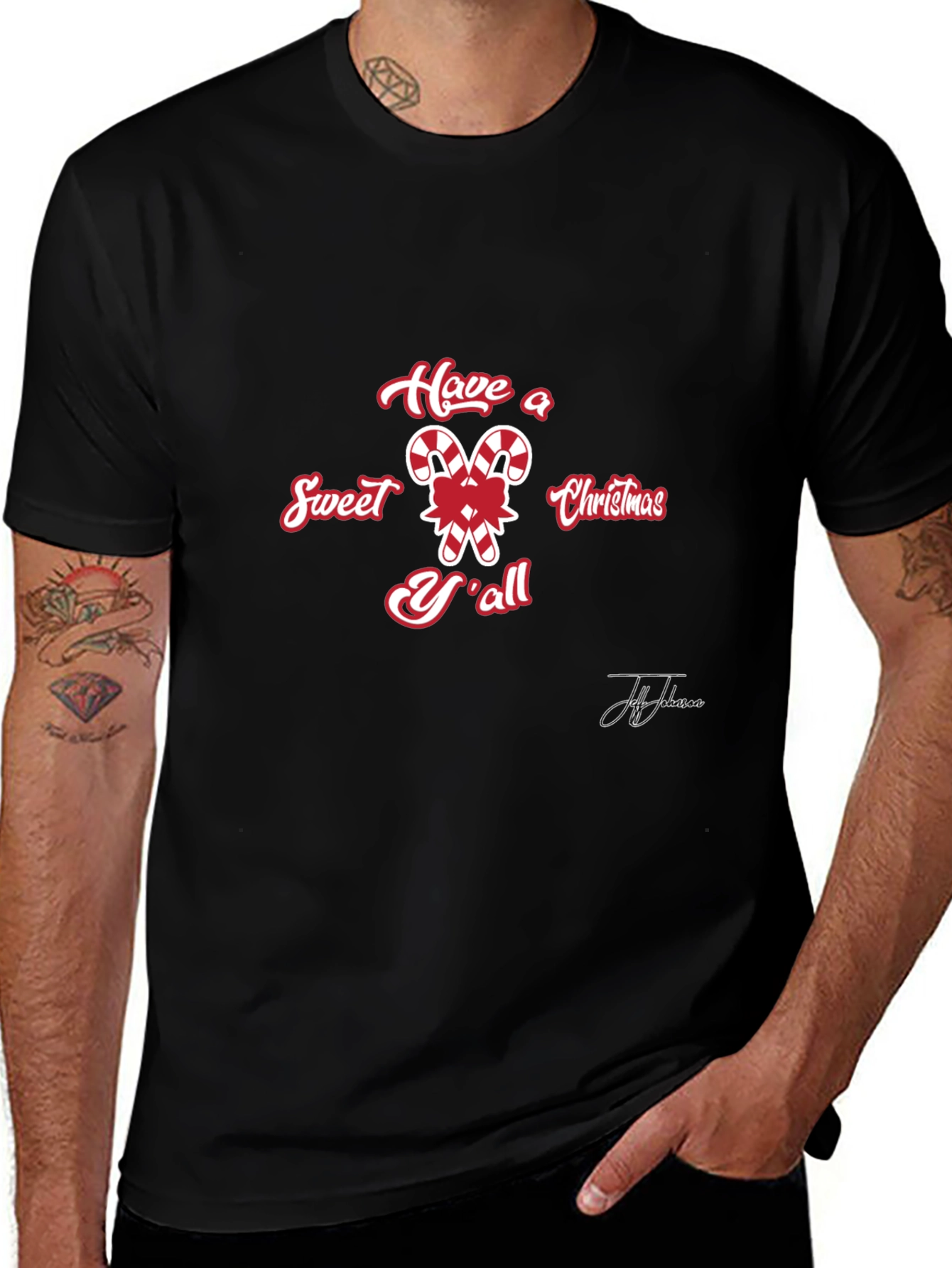 Sweet Christmas Yall Candy Cane T-Shirt