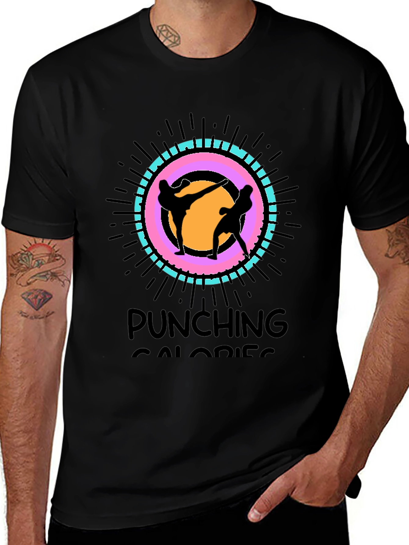 Punching Calories Black T-Shirt