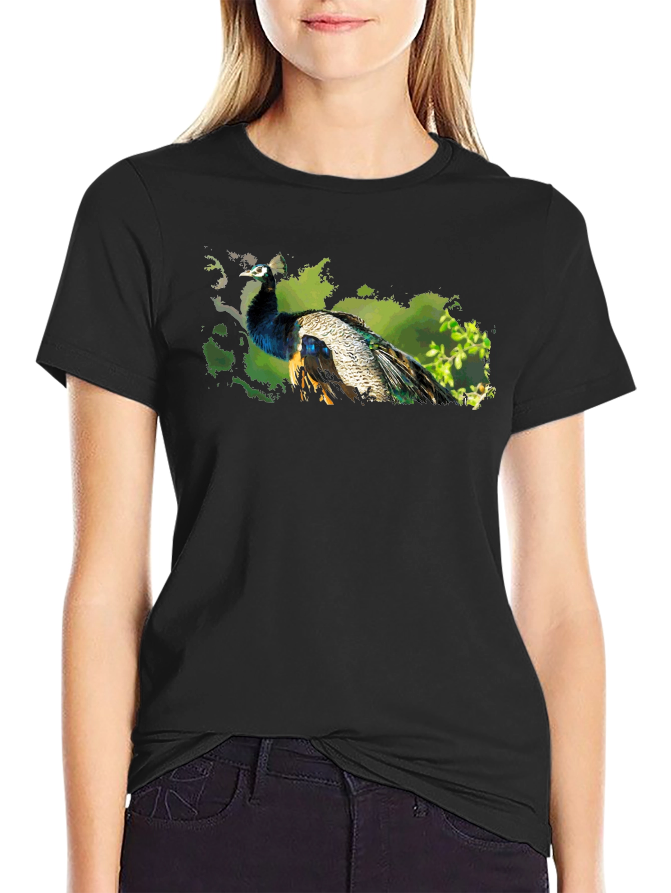 Peacock Graphic Tee - Nature Inspired Design