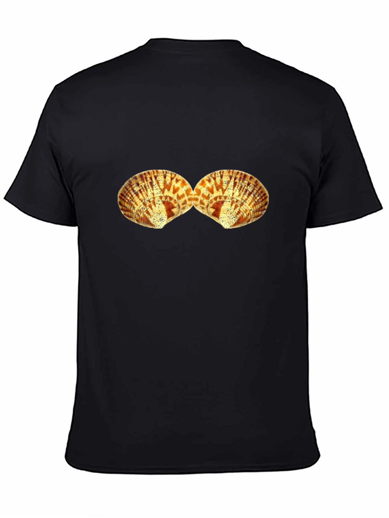 Seashell Graphic Tee - Black Cotton T-Shirt