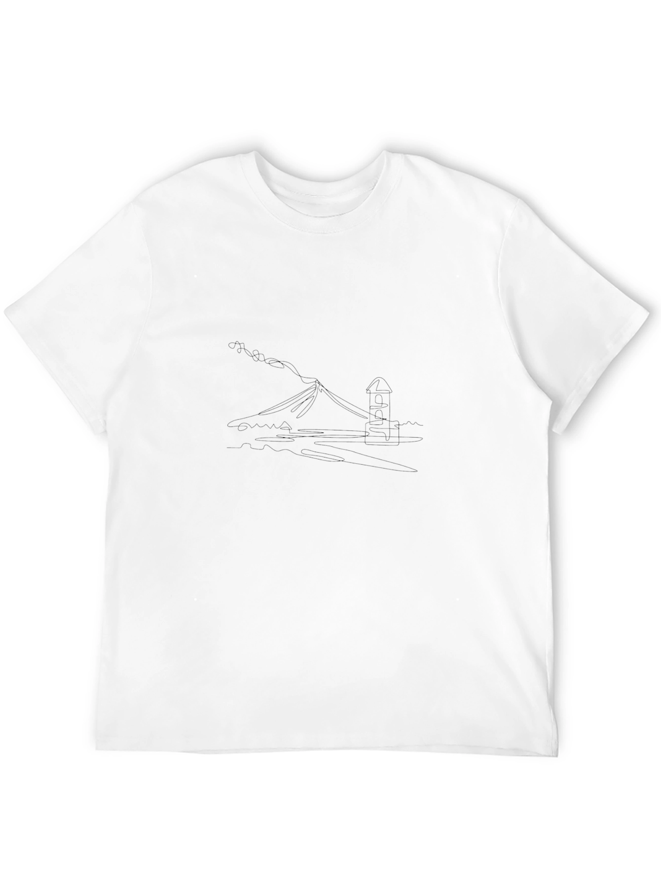 Black Tee with Mountain View Graphic