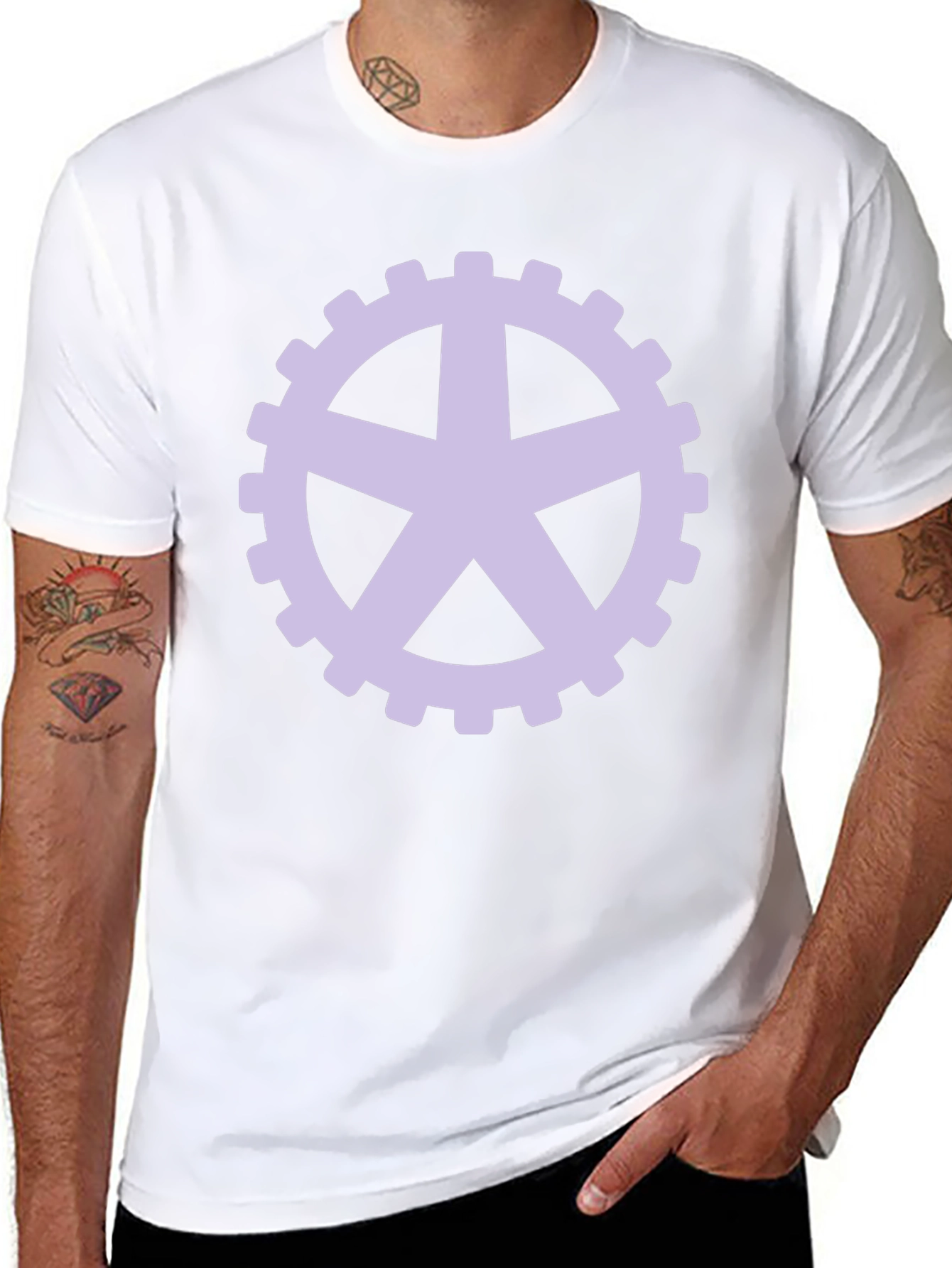 Gear Star Graphic Tee - Black Crew Neck T-Shirt