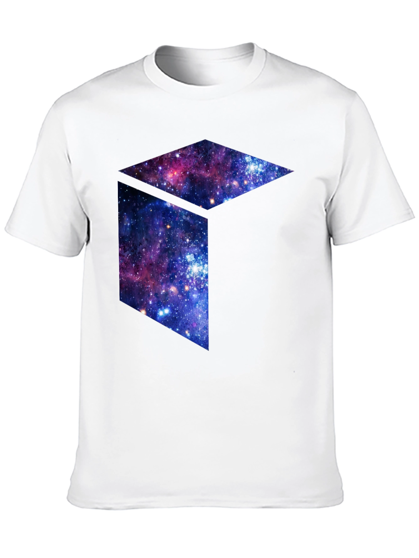 Galaxy Cube Graphic Tee - Black Cotton Blend