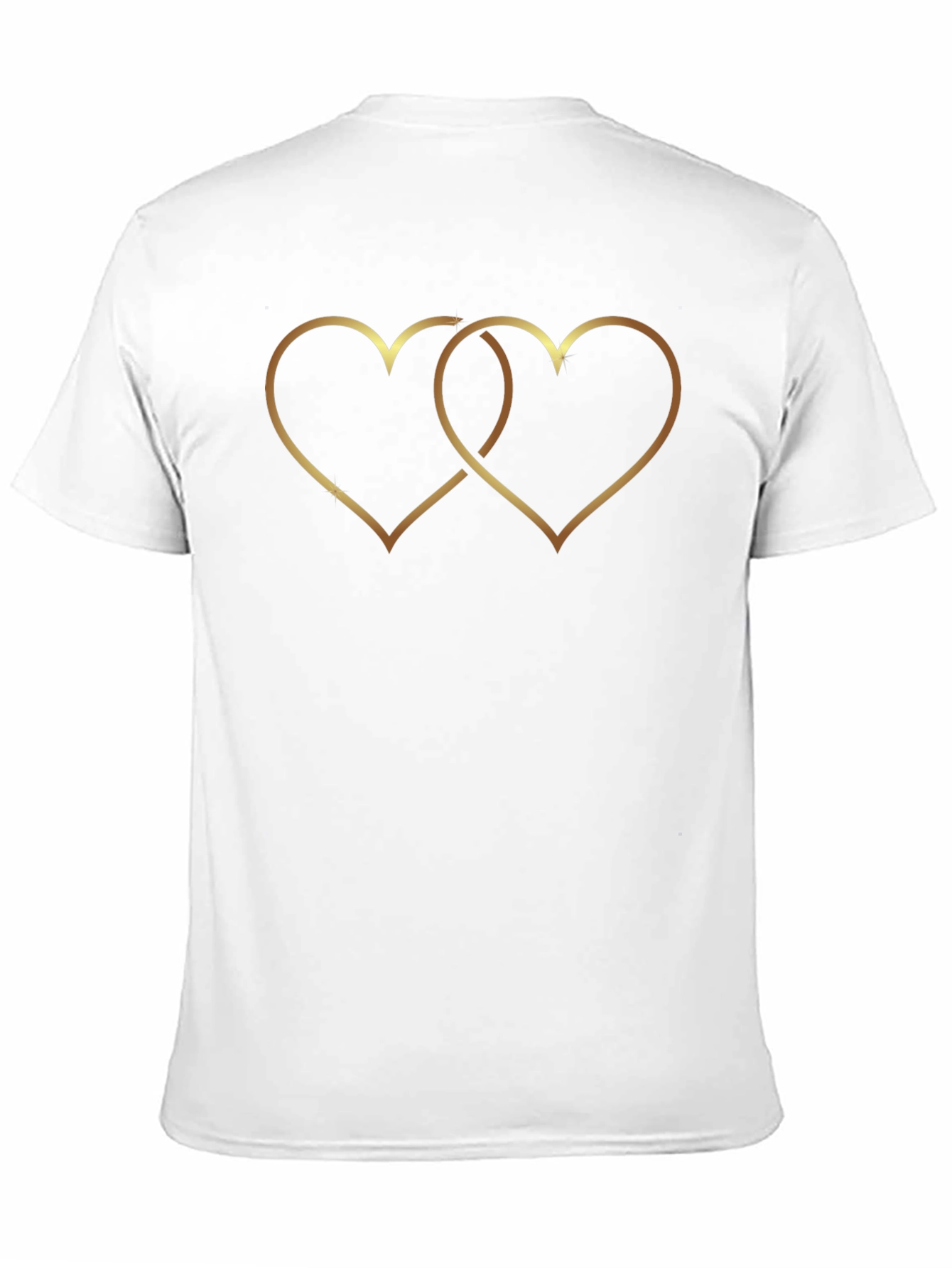 Golden Interlocked Hearts Black T-Shirt