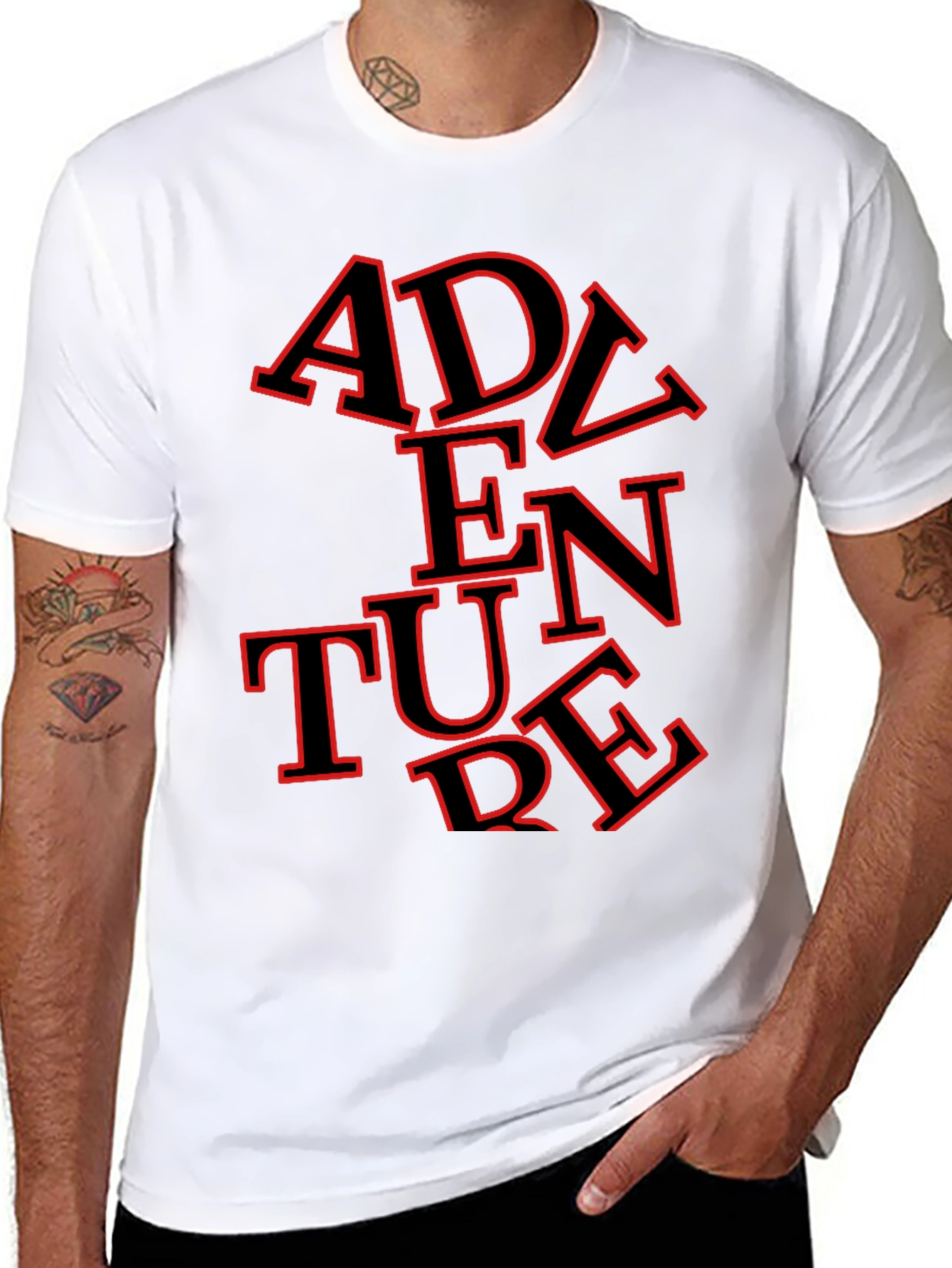 Adventure Graphic Tee - Stylish Mens Black T-Shirt